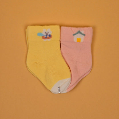 Soft Cotton Socks For Baby Boys & Baby Girls (Pack Of 2 pcs)