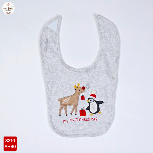 Boys & Girls Causal Bibs With Deer & Penguin Pattern