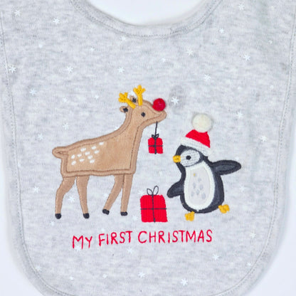 Boys & Girls Causal Bibs With Deer & Penguin Pattern