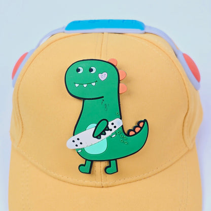 IMPORTED Cap With Soft Fabrics 3D dinosaur & headphone for kids baby Girl/Boy 3-12 years