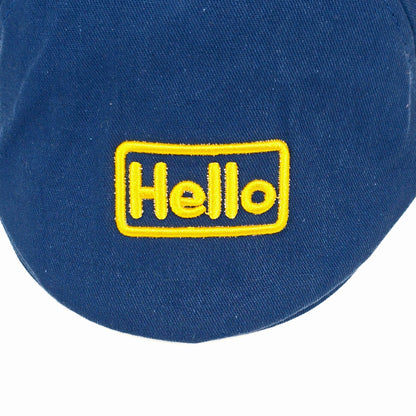 Cotton kids cap and with embroidery designs hello word