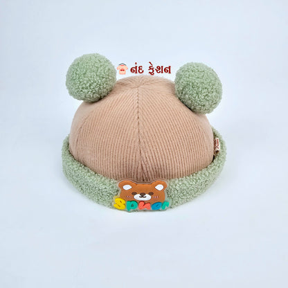 IMPORTED Cap With Soft Fabrics 3D Bear with Ears for kids baby Girl/Boy 3-12 years