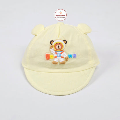 IMPORTED Kids Cap With Soft Fabric & 3D Bear  With Cotton Ears