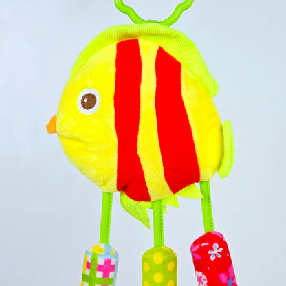 Poplins Fish Yellow Hanging Rattle Toy With Wind Sound Bell