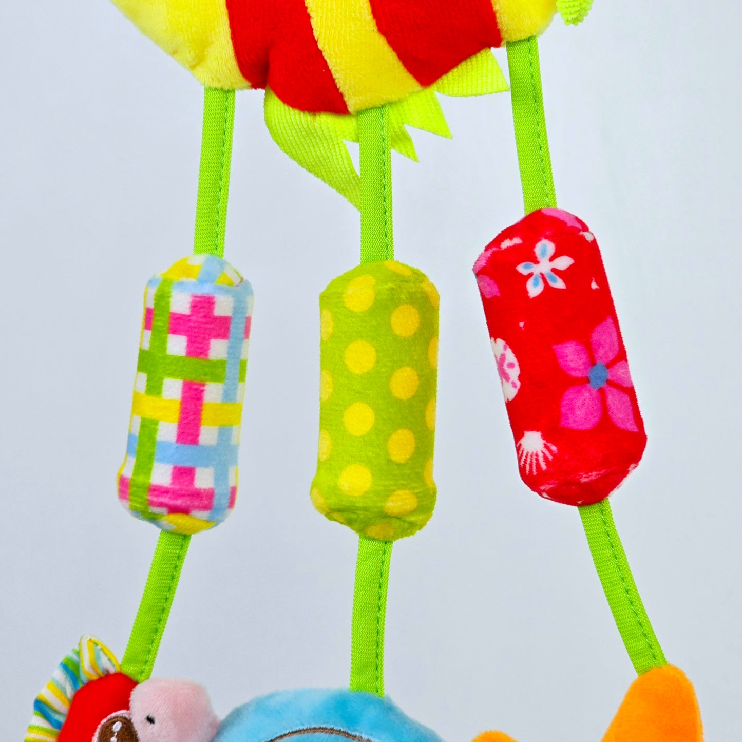 Poplins Fish Yellow Hanging Rattle Toy With Wind Sound Bell