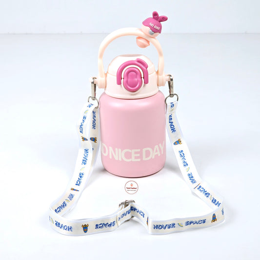 Imported Metallic Water Bottle With Strap For Baby Kids