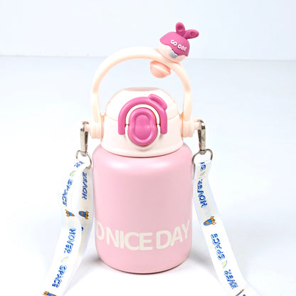 Imported Metallic Water Bottle With Strap For Baby Kids