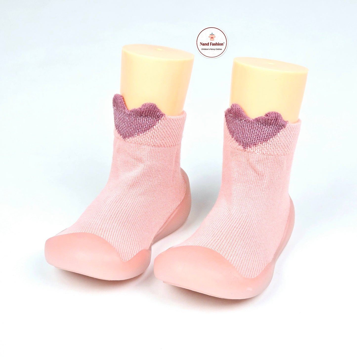 shoes style socks with Purple heart designs for girls