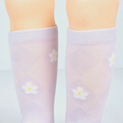 IMPORTED Purple Socks With Good Fabrics with flower pattern