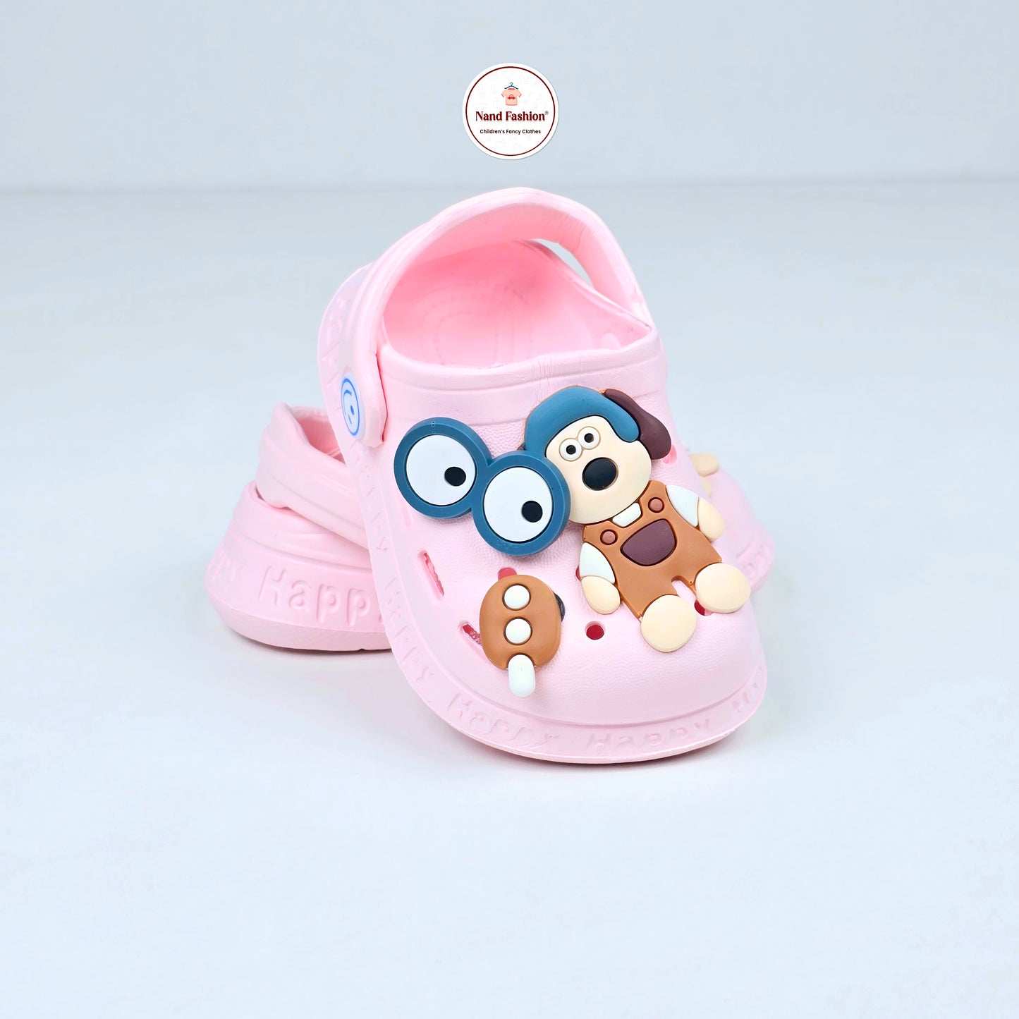 Blue and Pink Color Crocs with Cartoon Pattern