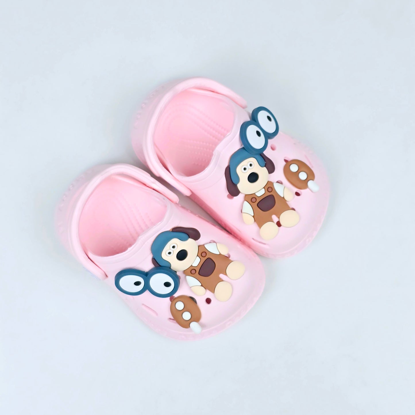 Blue and Pink Color Crocs with Cartoon Pattern