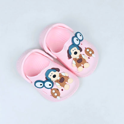 Blue and Pink Color Crocs with Cartoon Pattern