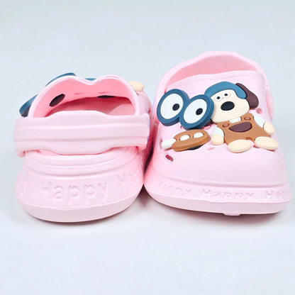 Blue and Pink Color Crocs with Cartoon Pattern