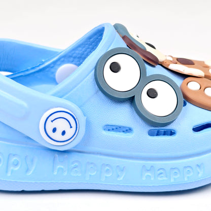 Blue and Pink Color Crocs with Cartoon Pattern