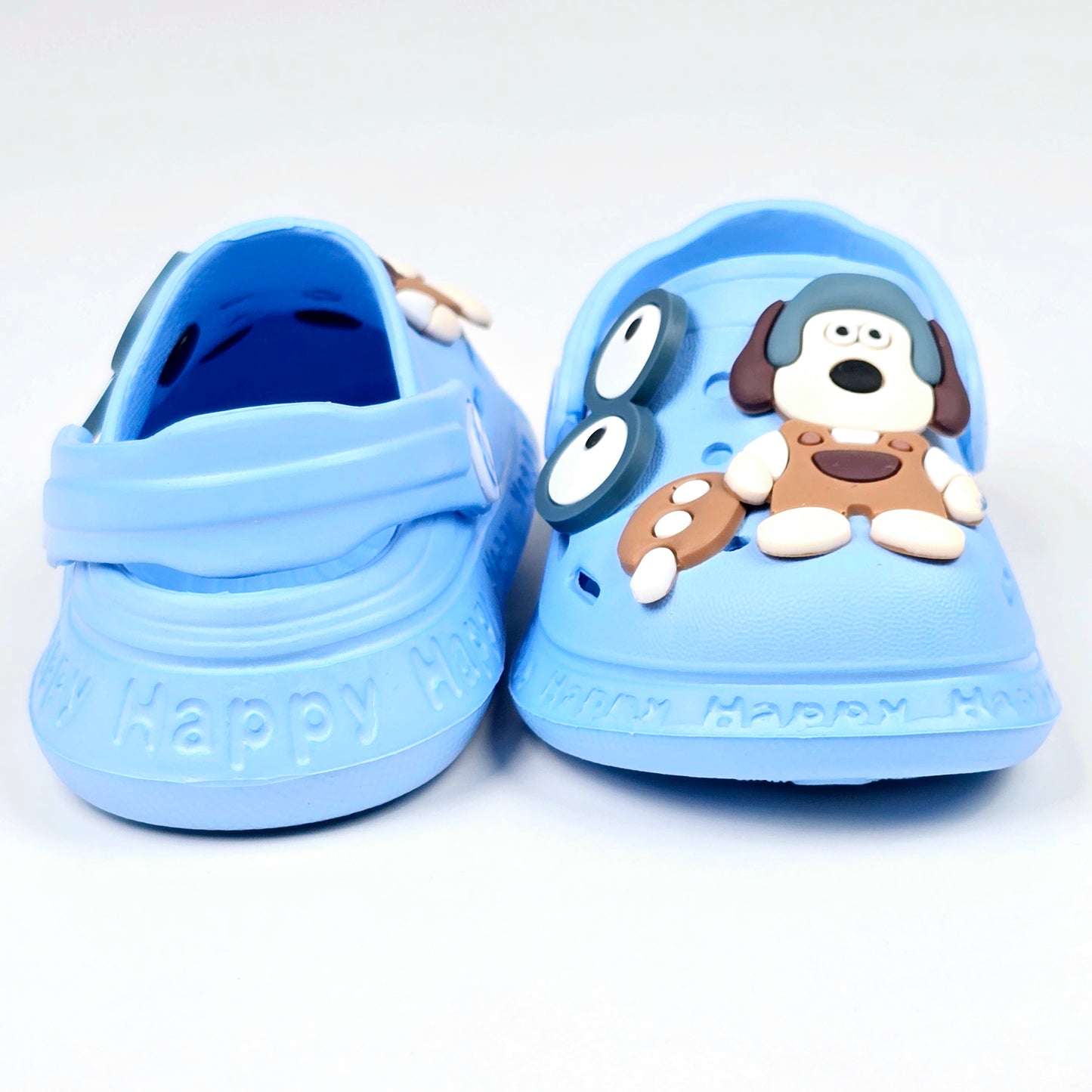 Blue and Pink Color Crocs with Cartoon Pattern