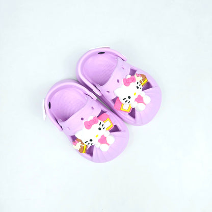 Purple , Pink and white color kitty pattern crocs with soft fabric