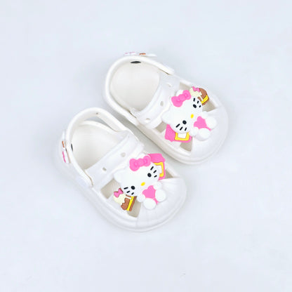 Purple , Pink and white color kitty pattern crocs with soft fabric