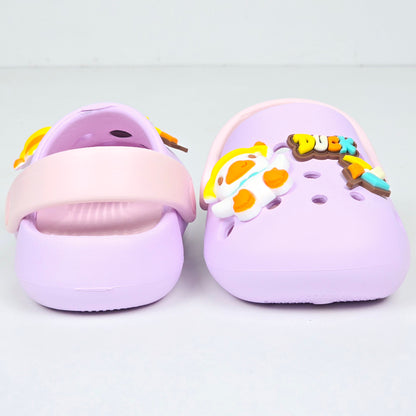 Navy Blue , Light Pink , White and Light purple duck pattern crocs