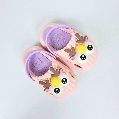 Grey , Yellow and Pink crocks with cartoon pattern