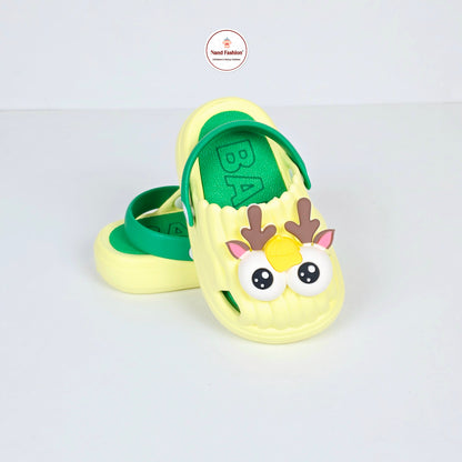 Grey , Yellow and Pink crocks with cartoon pattern