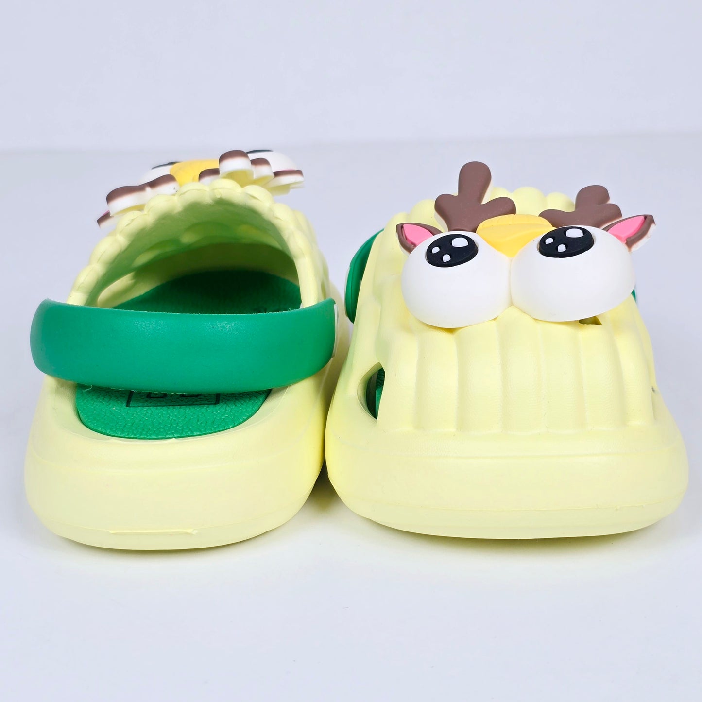 Grey , Yellow and Pink crocks with cartoon pattern