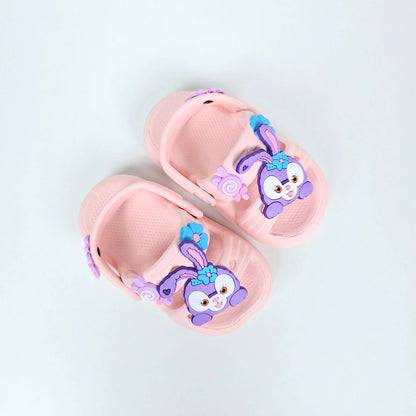 Pink , lavender and peach sandal with unique cartoon pattern