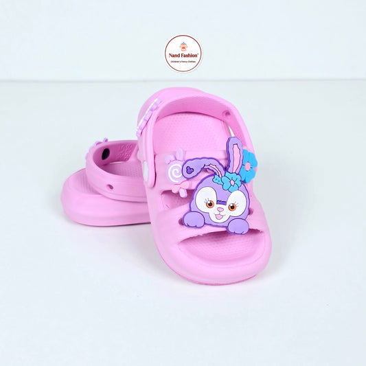 Pink , lavender and peach sandal with unique cartoon pattern