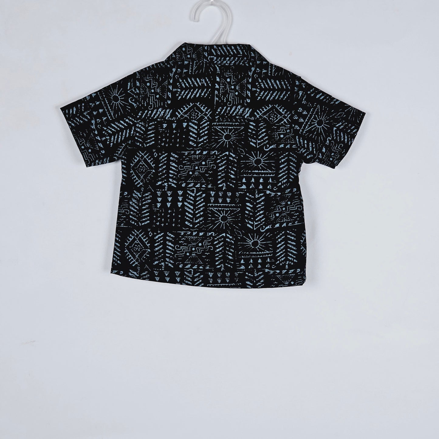 Black soft cotton printed boys shirt