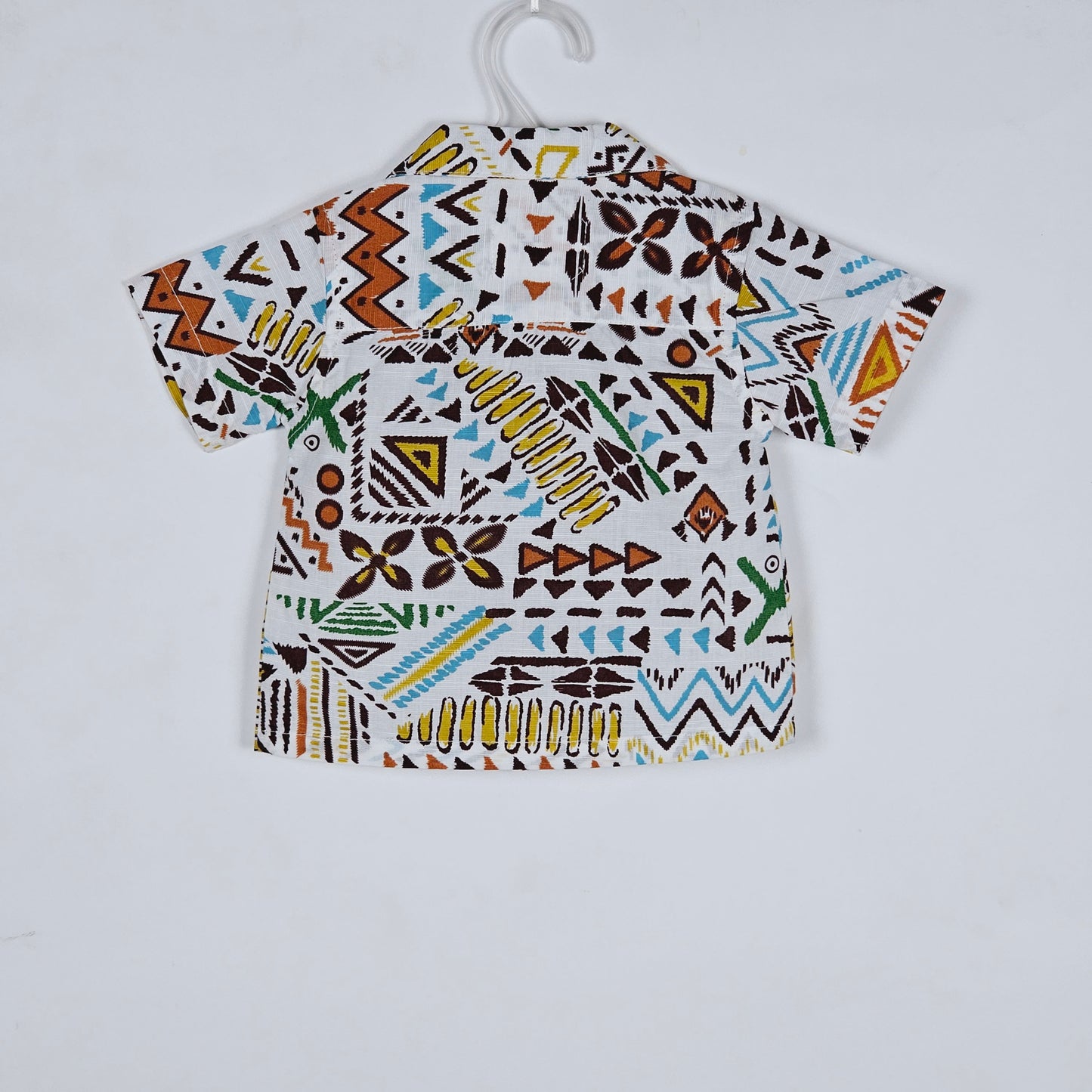 White and multi color printed boys shirt for boys