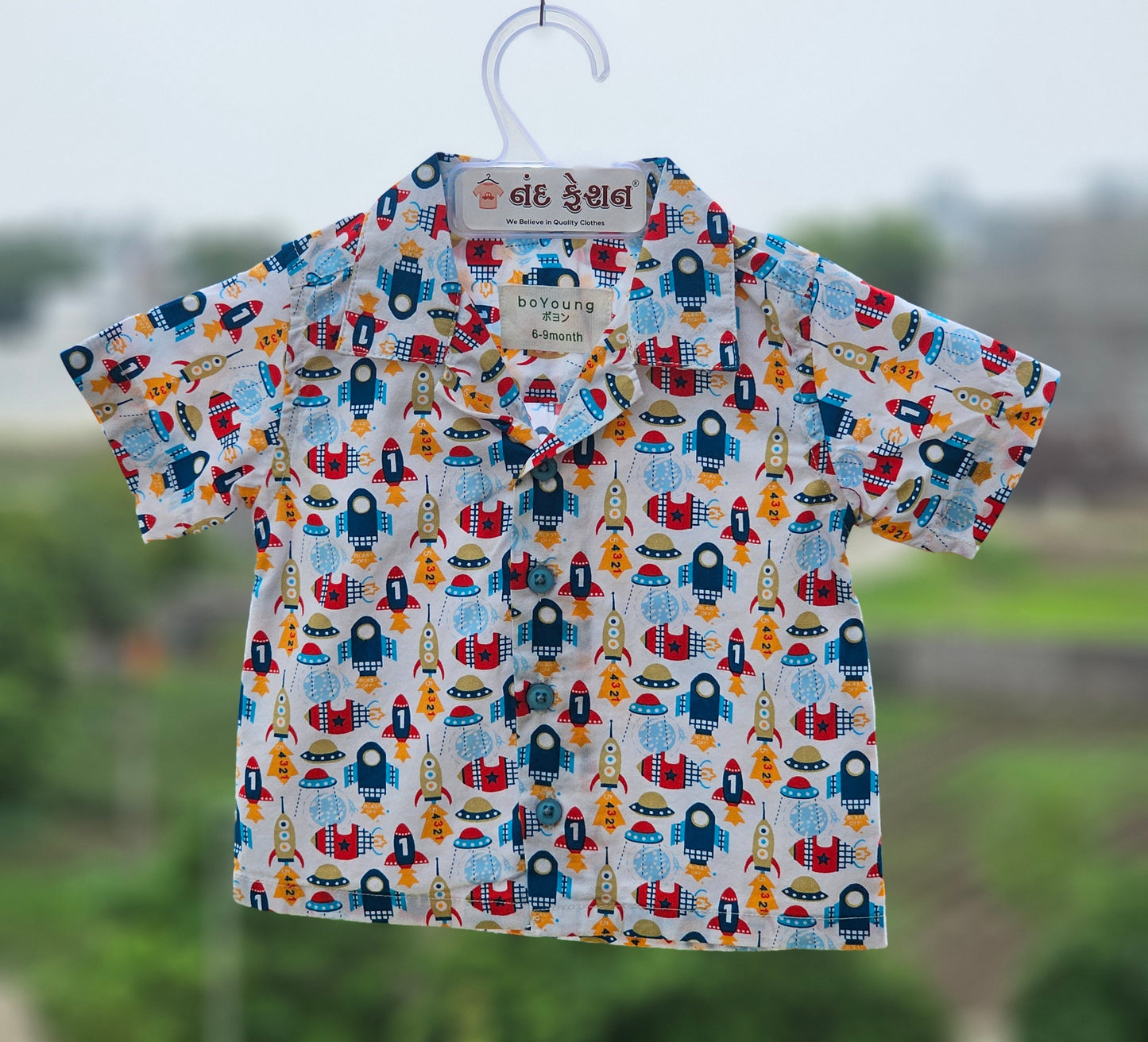 Multi printed soft cotton shirt for baby boys