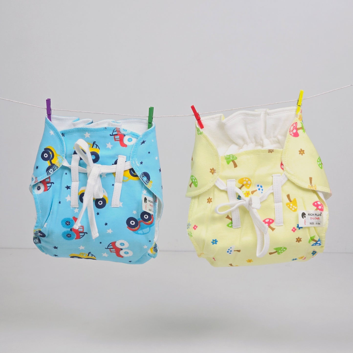 Multi color cotton unisex padded langot for born baby (Pack Of 2 Pcs)